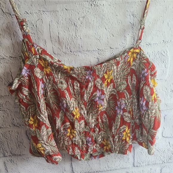 Aeropostale Tropical Button-Front Crop Tank Top NWT Size XXL - Picture 4 of 11